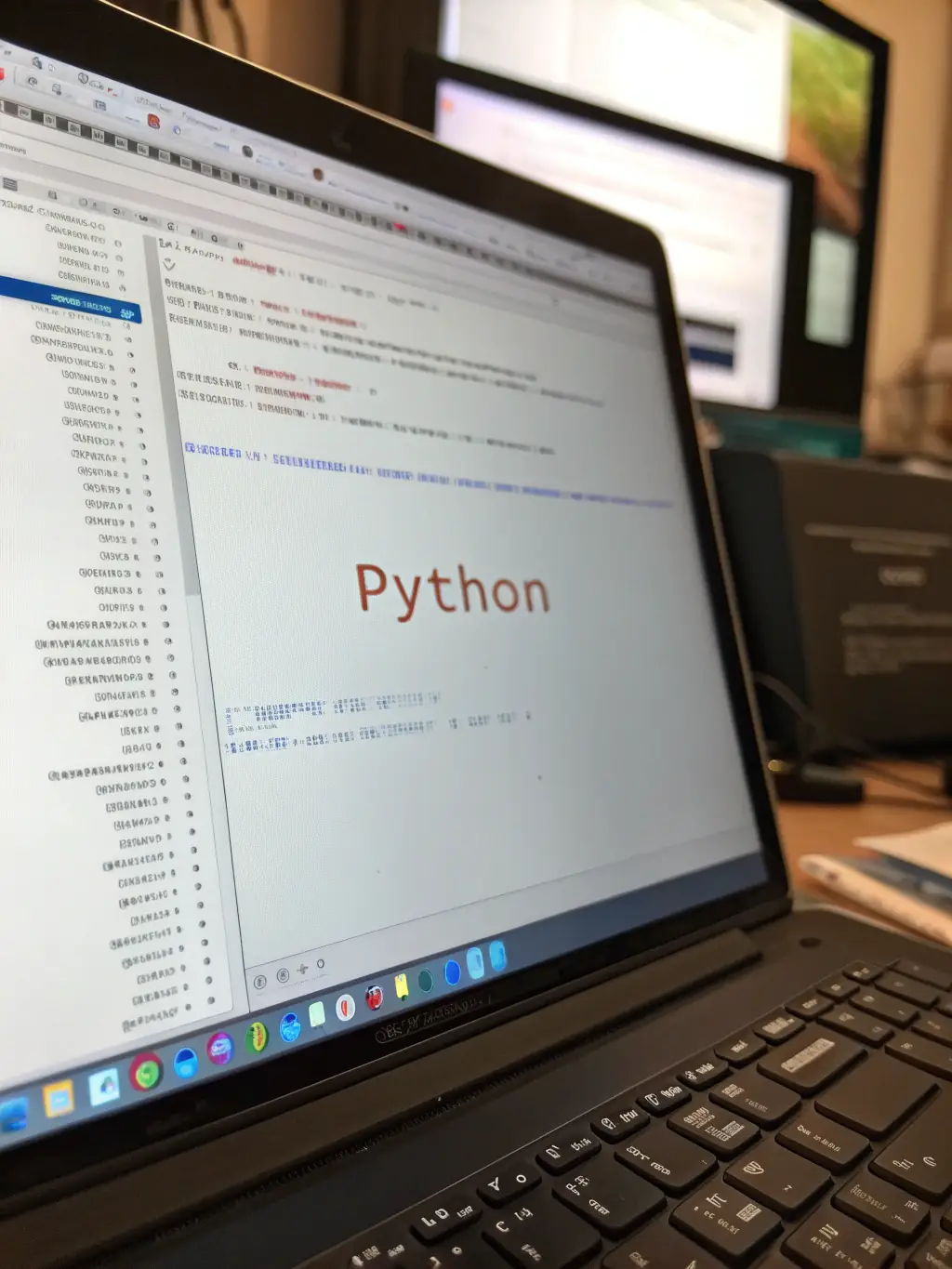A focused image of a Python code snippet demonstrating a basic AI algorithm, set against a backdrop of a modern coding environment.